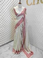 Jute silk with scallop like pattern on boarder - Image 4
