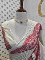 Jute silk with scallop like pattern on boarder - Image 3