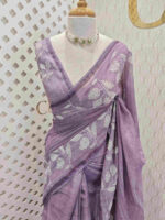 Linen with digital print and sequence work - Image 4