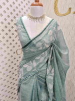 Linen with digital print and sequence work - Image 7