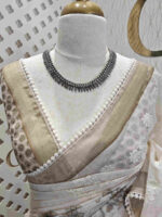 Net kota with self thread work and floral digital print - Image 6
