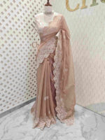 Net kota with rose flower cross stitch on border - Image 13