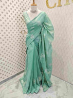 Net kota with 2 rose flower cross stitch motifs - Image 7
