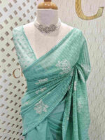 Net kota with 2 rose flower cross stitch motifs - Image 5