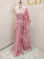 Net kota with 2 rose flower cross stitch motifs - Image 10