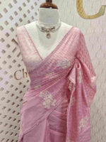 Net kota with 2 rose flower cross stitch motifs - Image 8