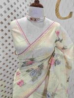 Net kota with colourful floral plant thread work - Image 8
