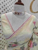 Net kota with colourful floral plant thread work - Image 9