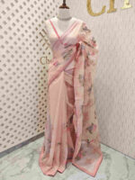 Net kota with colourful floral plant thread work - Image 4