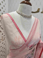 Net kota with colourful floral plant thread work - Image 2