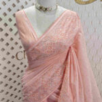 Net kota with wall print like thread work