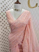 Net kota with wall print like thread work