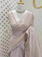 Net kota with floral lace pattern