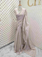 Net kota with small mirror work and diamond shape thread work on border - Image 7