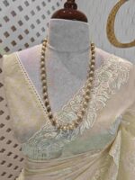 Net kota with rose flower like embroidery thread and sequence work - Image 14