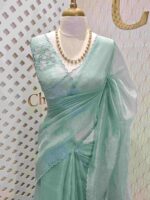 Organza with multiple petal floral and cut work pattern - Image 20