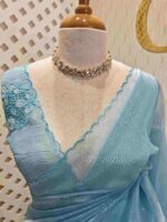 Organza with multiple petal floral and cut work pattern - Image 18