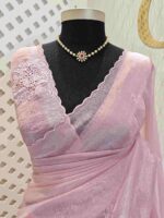 Organza with multiple petal floral and cut work pattern - Image 15