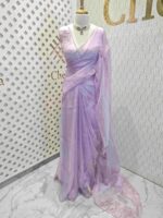 Organza with multiple petal floral and cut work pattern - Image 13
