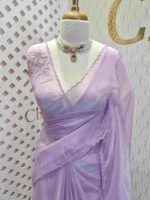 Organza with multiple petal floral and cut work pattern - Image 11