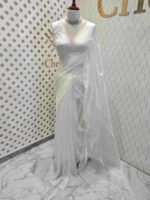 Organza with multiple petal floral and cut work pattern - Image 10