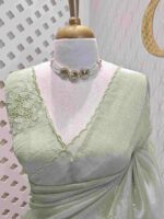 Organza with multiple petal floral and cut work pattern - Image 6
