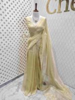 Organza with multiple petal floral and cut work pattern - Image 4