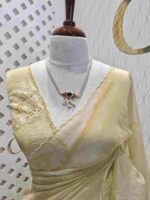 Organza with multiple petal floral and cut work pattern - Image 3