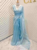 Organza with applique and cut work border - Image 22