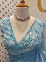 Organza with applique and cut work border - Image 21