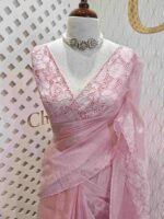Organza with applique and cut work border - Image 17
