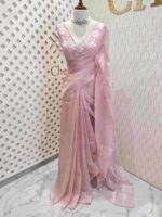 Organza with applique and cut work border - Image 19
