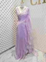 Organza with applique and cut work border - Image 16