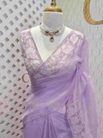Organza with applique and cut work border - Image 14