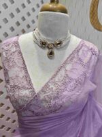 Organza with applique and cut work border - Image 15