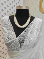 Organza with applique and cut work border - Image 12