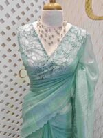 Organza with applique and cut work border - Image 8