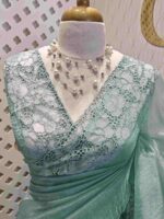 Organza with applique and cut work border - Image 9