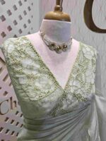 Organza with applique and cut work border - Image 2