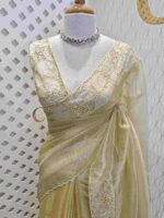 Organza with applique and cut work border - Image 5