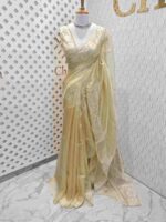 Organza with applique and cut work border - Image 7