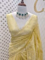 Organza with floral veiny designs - Image 19