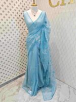 Organza with floral veiny designs - Image 16