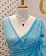Organza with floral veiny designs - Image 15