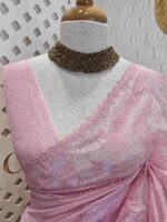 Organza with floral veiny designs - Image 9