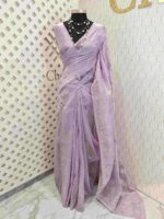 Organza with floral veiny designs - Image 7