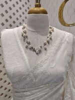 Organza with floral veiny designs - Image 21