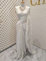 Organza with floral veiny designs - Image 22