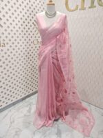 Organza with floral veiny designs - Image 25