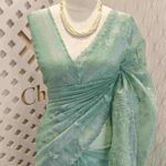 Organza with floral veiny designs